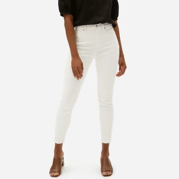 Everlane The Authentic Stretch High Rise Skinny Cotton Jean White Plus Size 34 - Picture 1 of 10